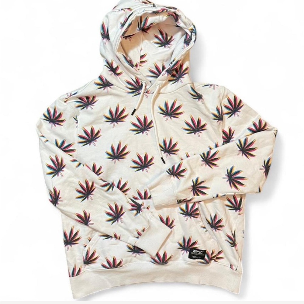 WESC Cannabis Weed Trippy Hippie Hoodie Womens M or Mens S.